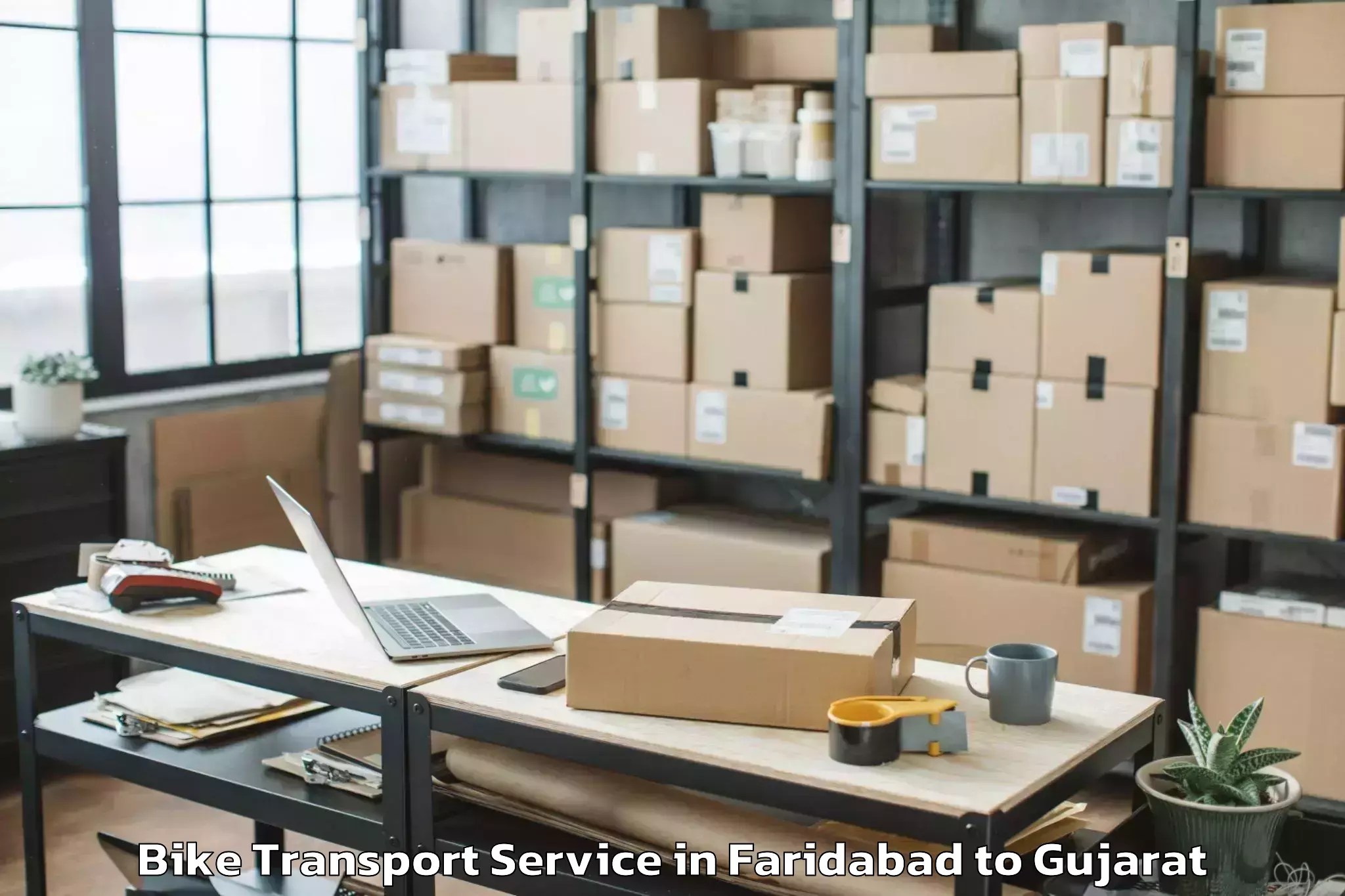 Efficient Faridabad to Adalaj Bike Transport